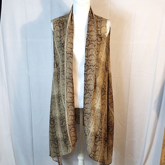 Lucky & Blessed Snakeskin Print Cardigan Cover Up - Picture 1 of 7
